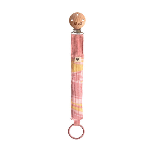 BIBS Pacifier Clip - Dusty Pink/Pale Butter