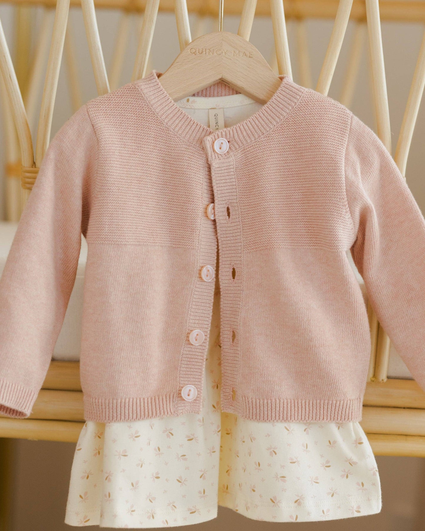 Knit Cardigan || Heathered Rose