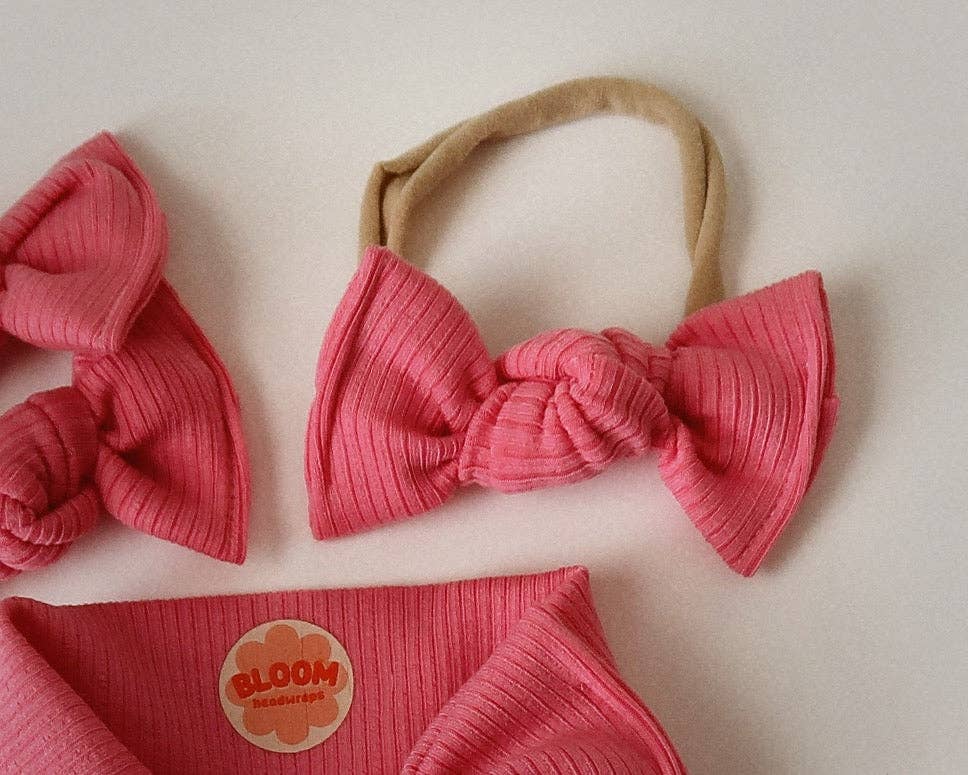 Bubblegum Ribbed BloomCLIPS or Nylon Headband