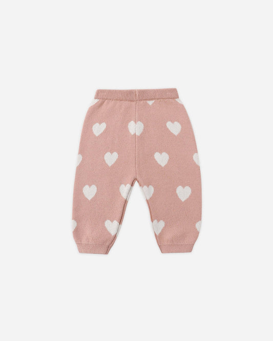 Heart Knit Pants || Pink