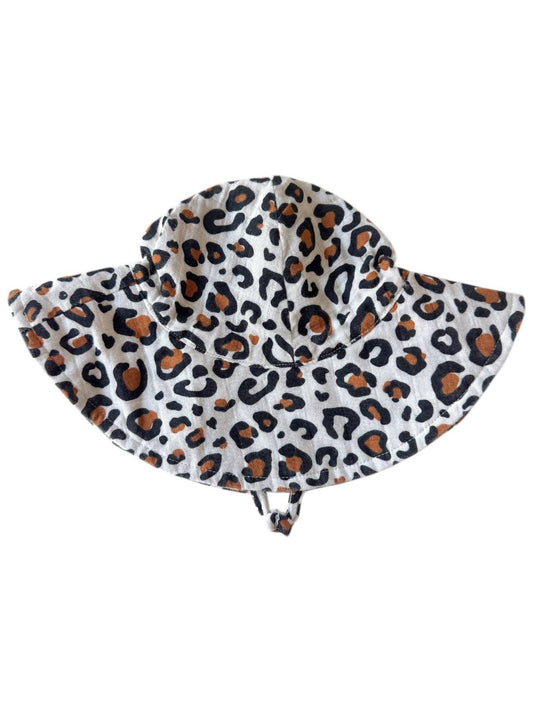 Leopard / Muslin Wide Brim Sunhat
