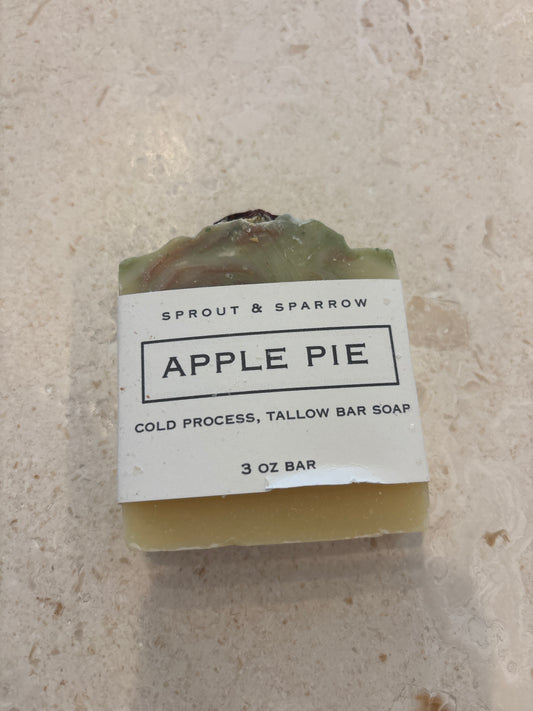 Sprout & Sparrow- Apple Pie Cold process, Tallow Bar Soap