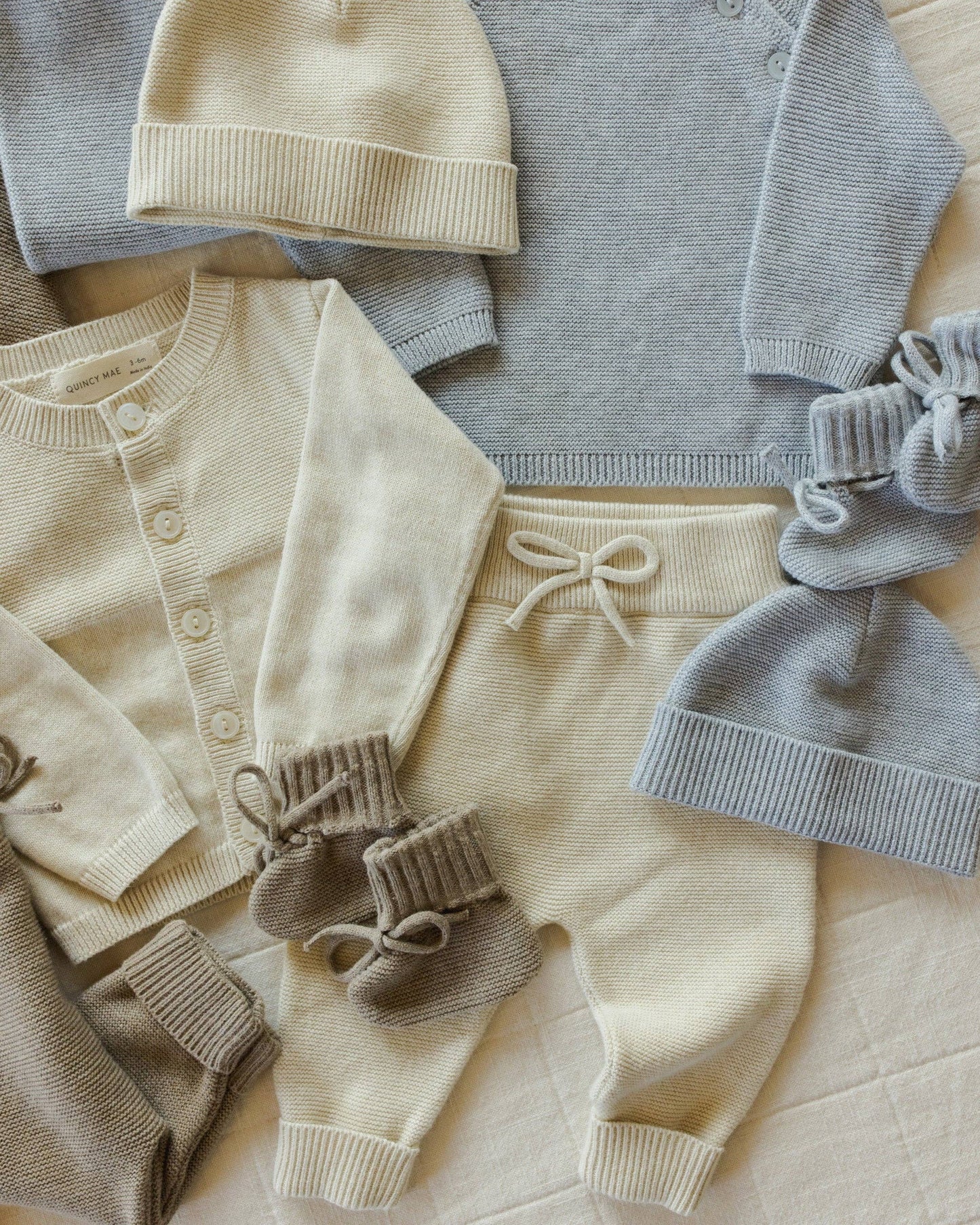 Knit Booties || Heathered Dusty Blue