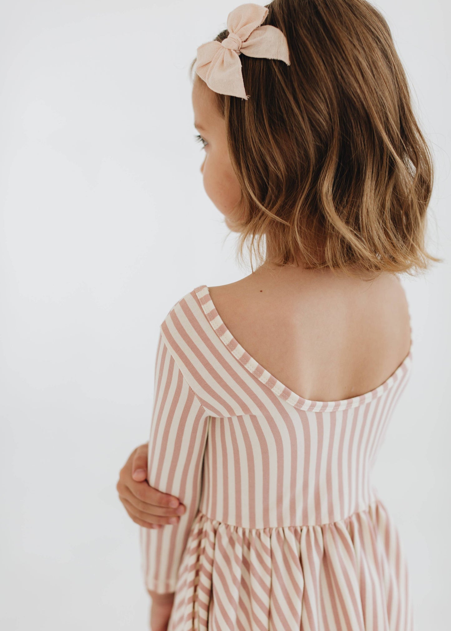 Twirl Dress in Vintage Pink Stripes