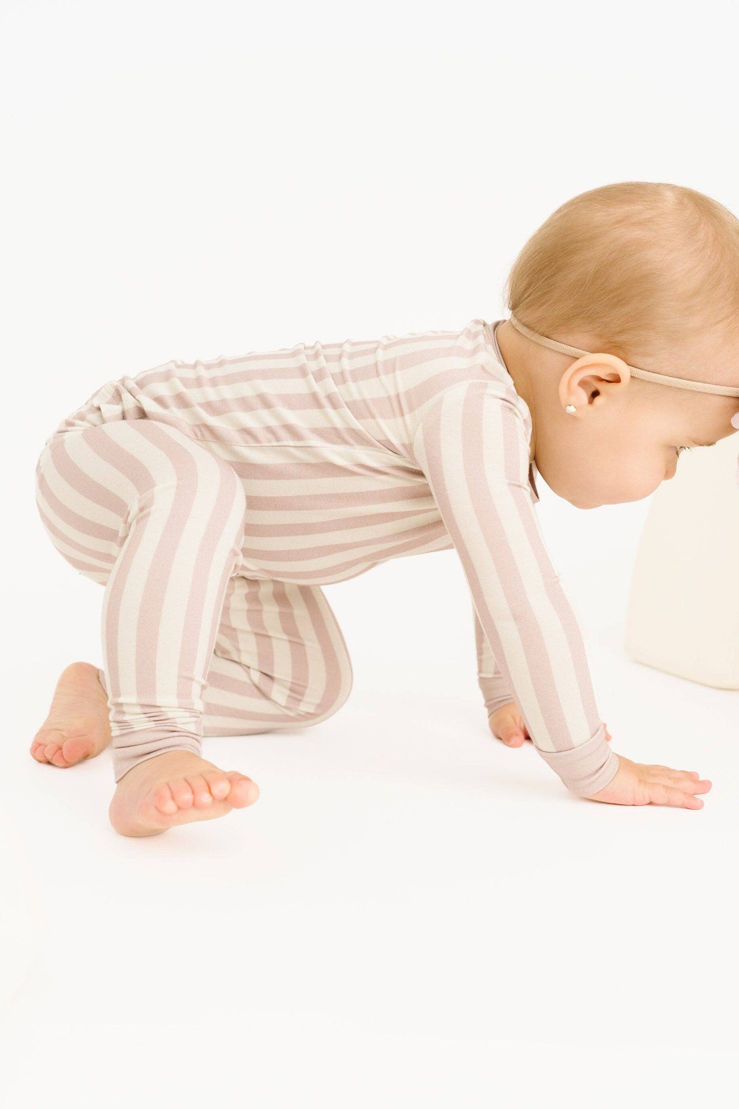 Blush Stripe Bamboo Set