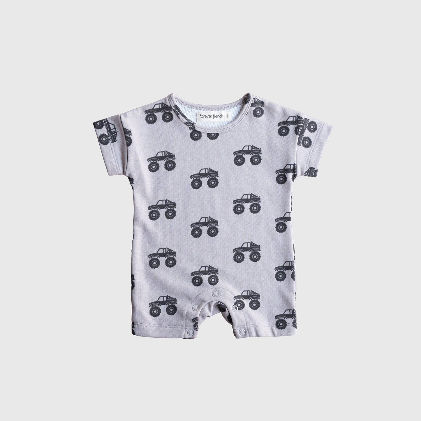 French Terry Romper | Monster Truck