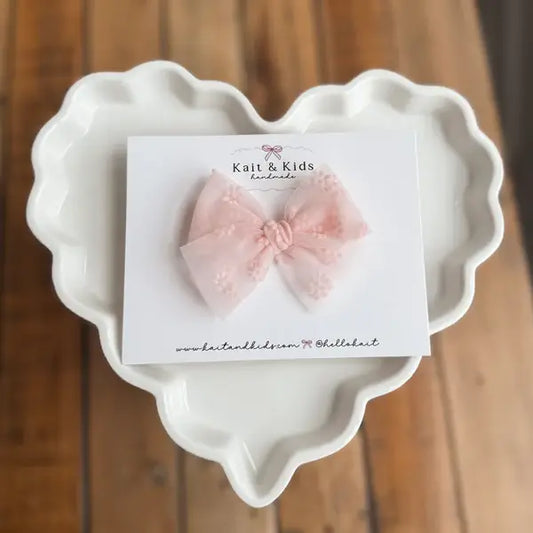 Flocking floral / pink / headband / clip / piggy set