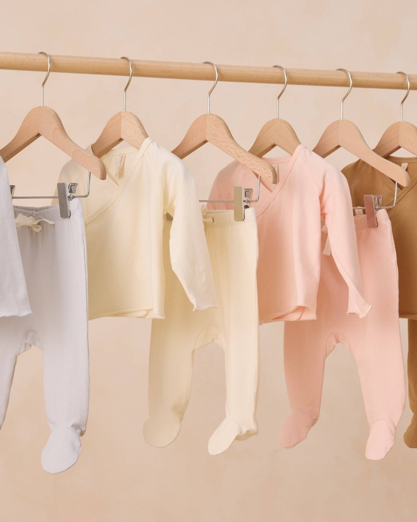 Wrap Top + Footed Pant Set || Ivory