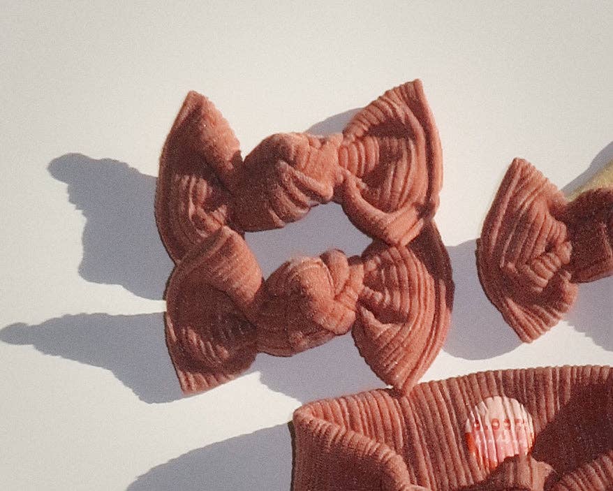 Terracotta Raised Fuzzy Ribbed BloomCLIPS