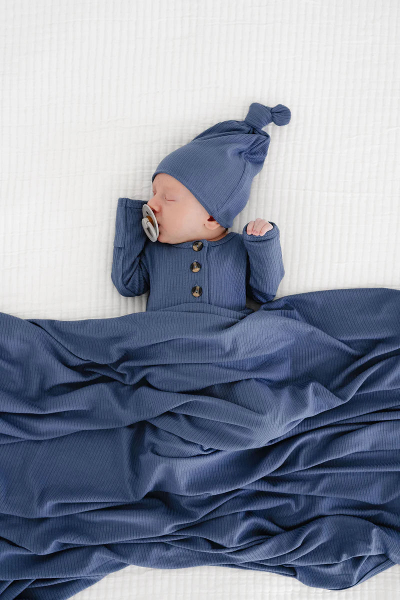 Lou Lou Swaddle Blanket- Harrison Ribbed