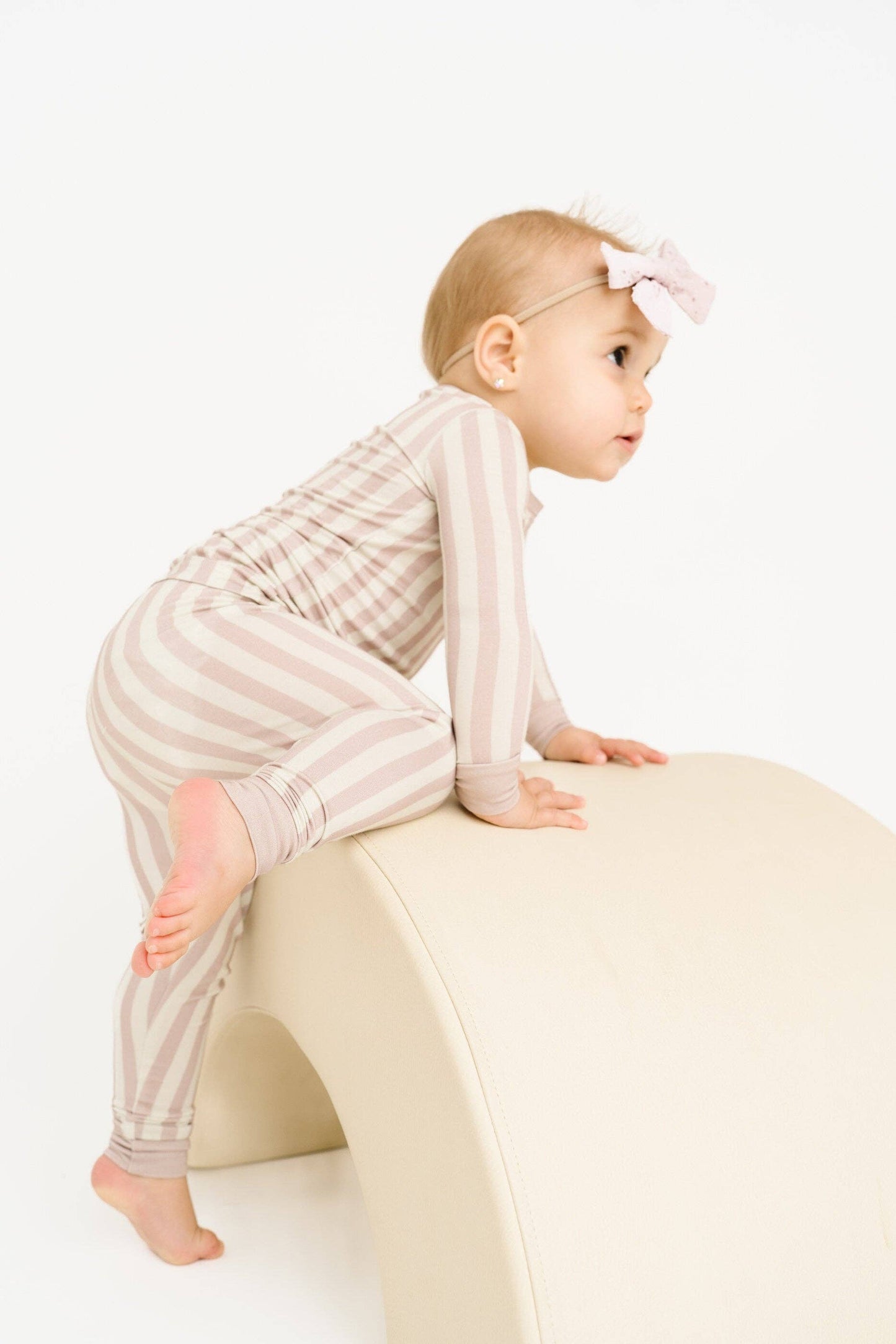 Blush Stripe Bamboo Set