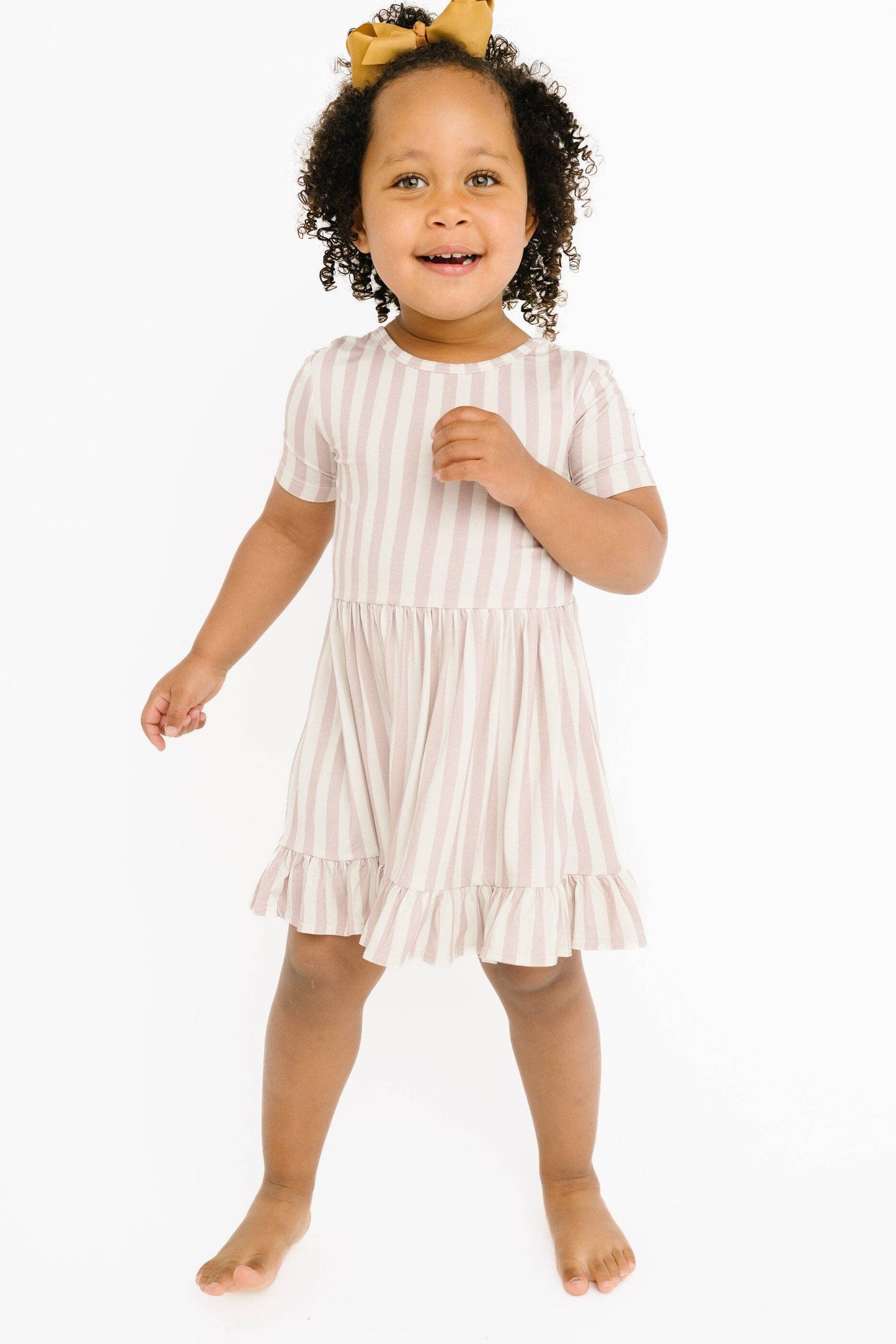 Blush Stripe Short Sleeve Bamboo Dress