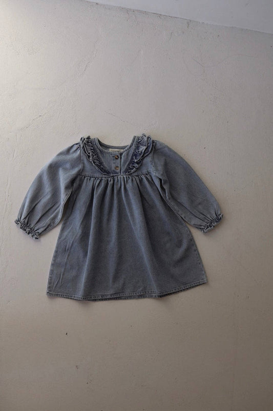 Denim Dress | Ruffle