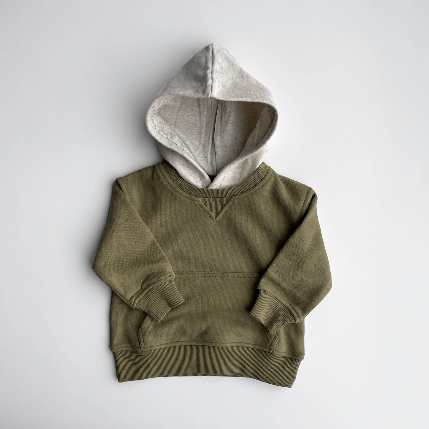 Toddler Sage Green Crew-Neck Hoodie