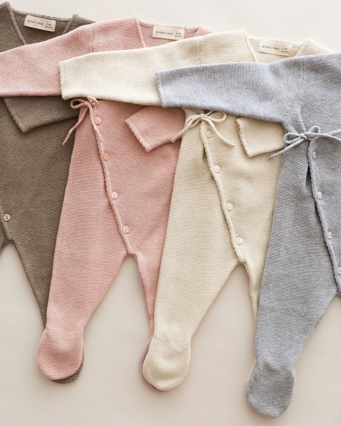 Wrap Knit Footie || Heathered Dusty Blue