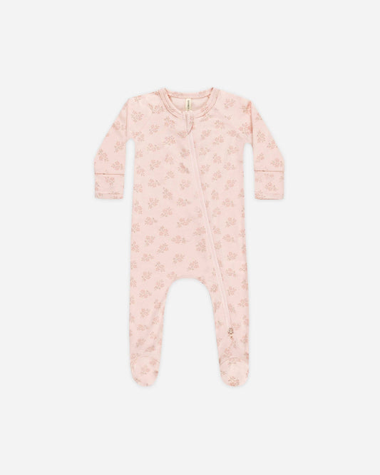 Modal Zip Footie || Pink Blossom