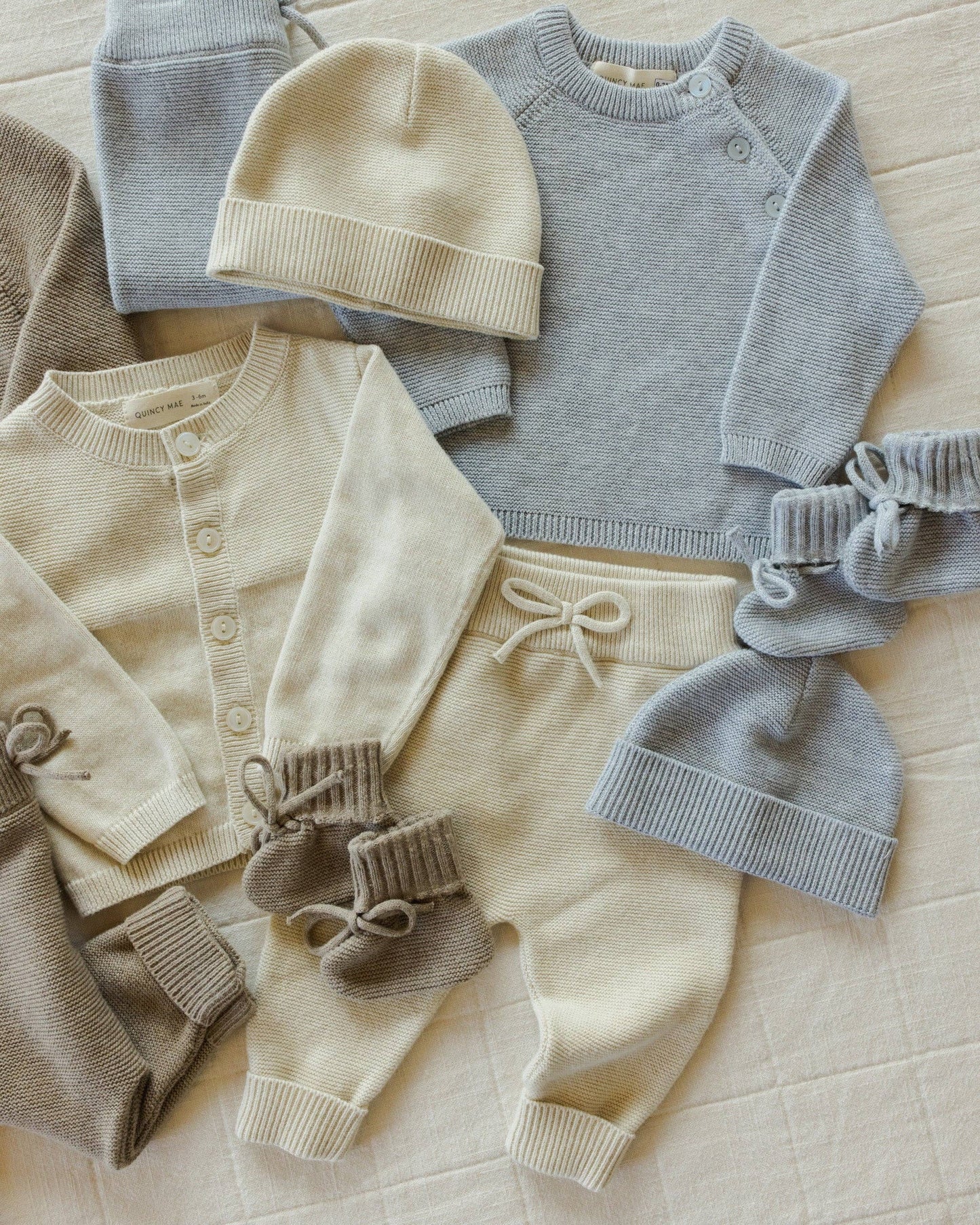 Knit Booties || Heathered Dusty Blue