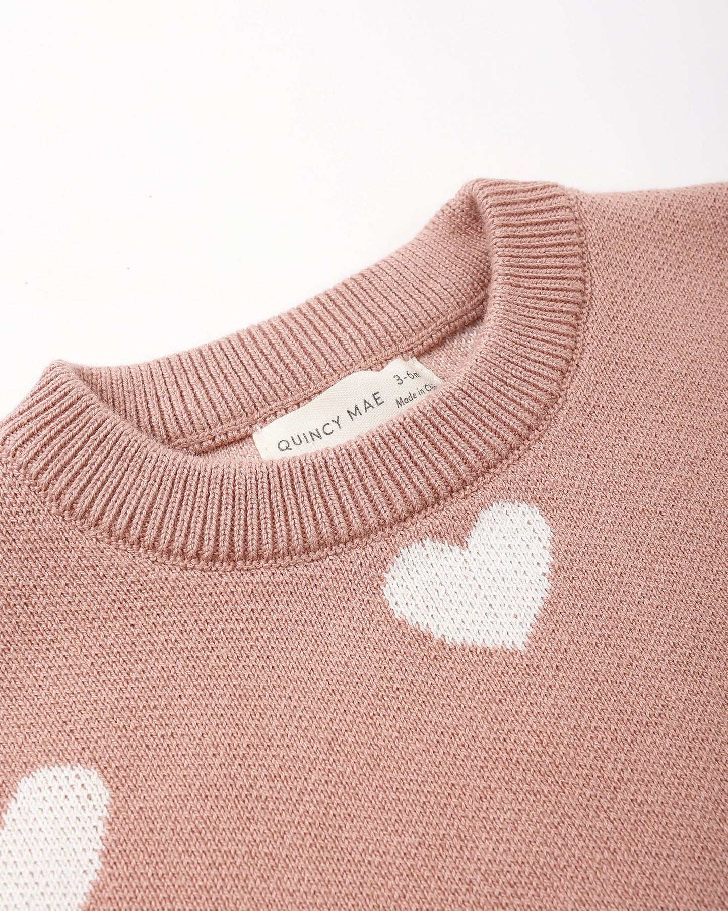 Heart Knit Sweater || Pink