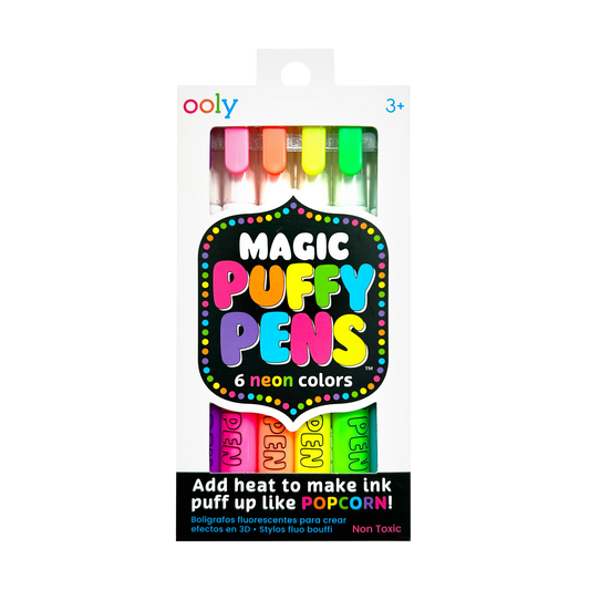 Magic Puffy Neon Pens - Set of 6