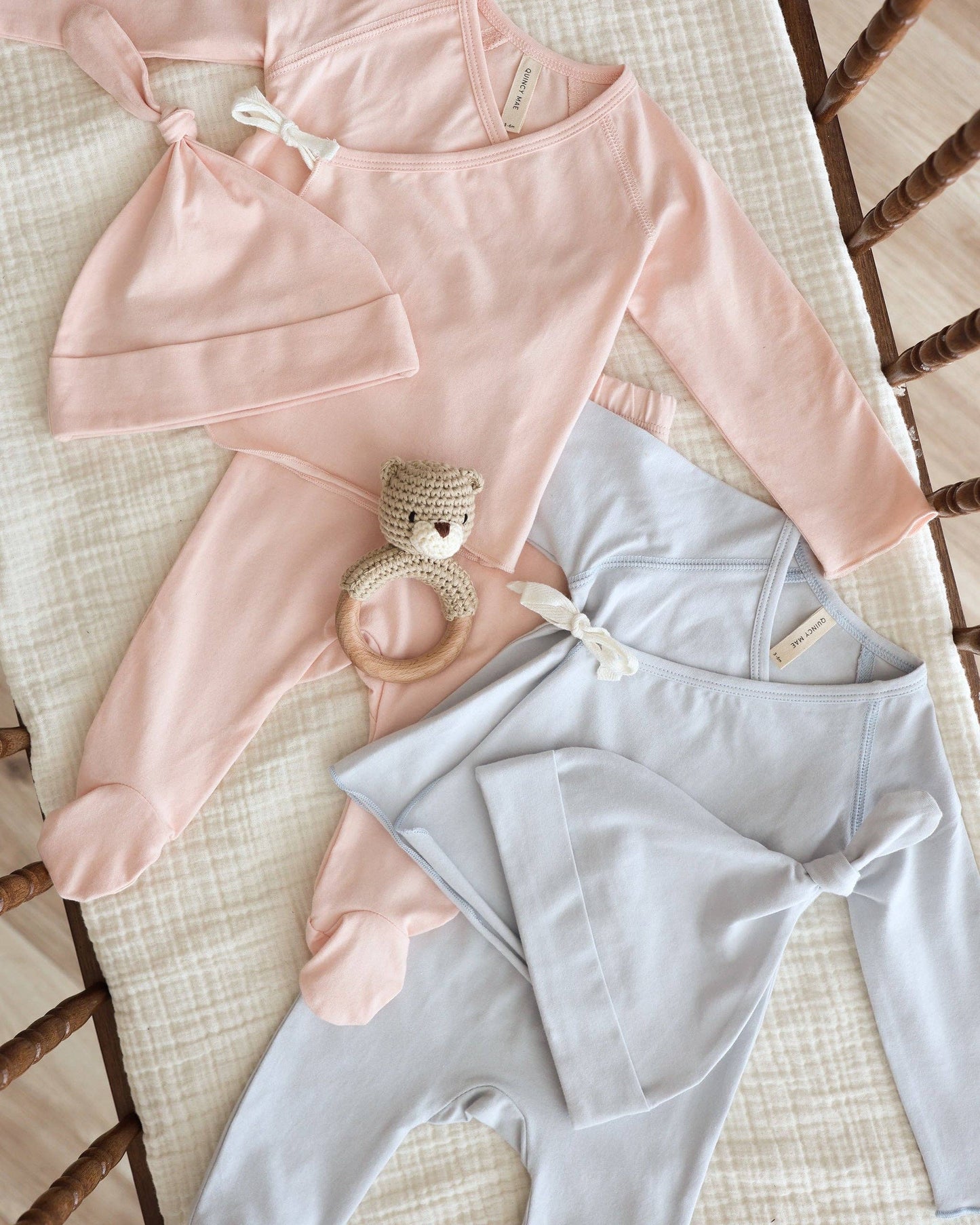 Wrap Top + Footed Pant Set || Fog