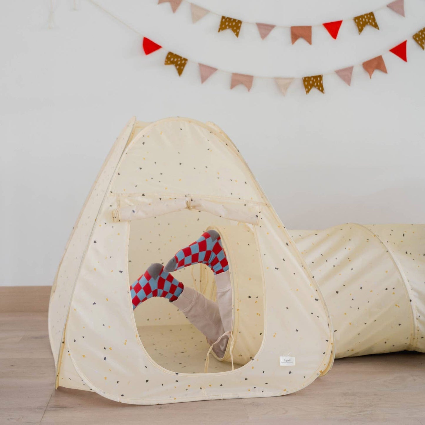 Kids 3-in-1 Play Tent & Tunnel Set with Recycled Fabric