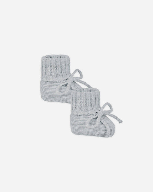 Knit Booties || Heathered Dusty Blue