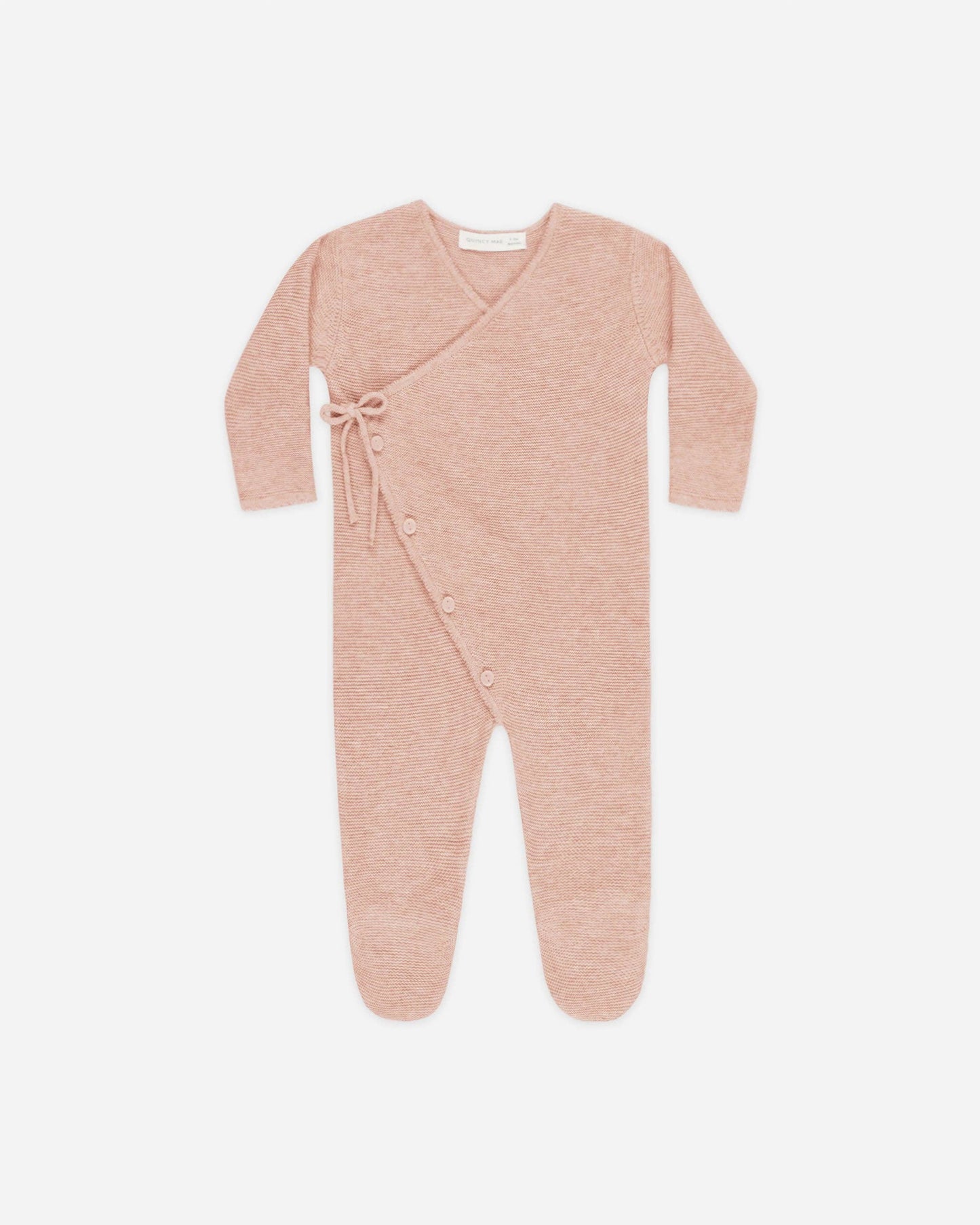 Wrap Knit Footie || Heathered Rose