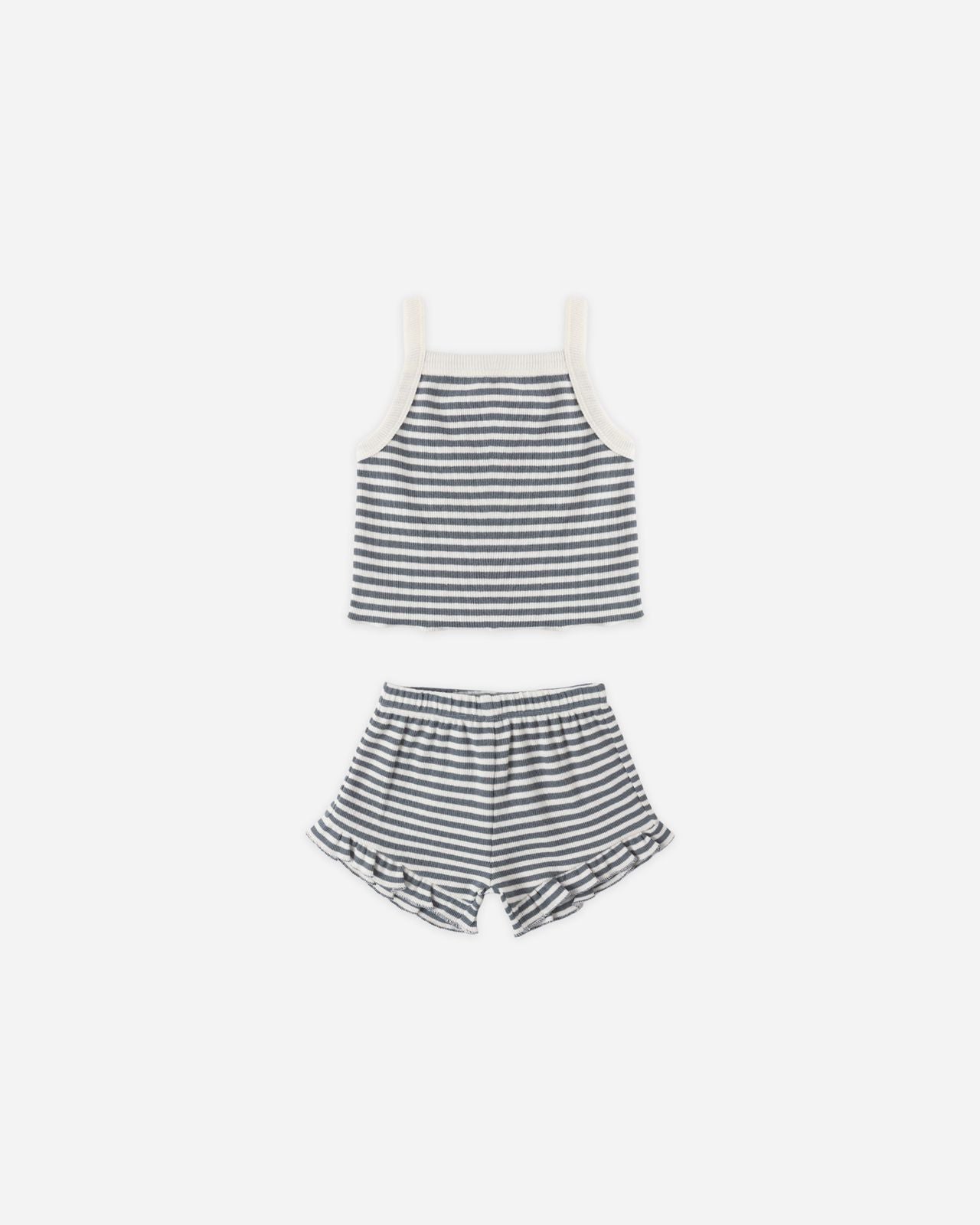 Evie Tank + Shortie Set | Ocean Stripe