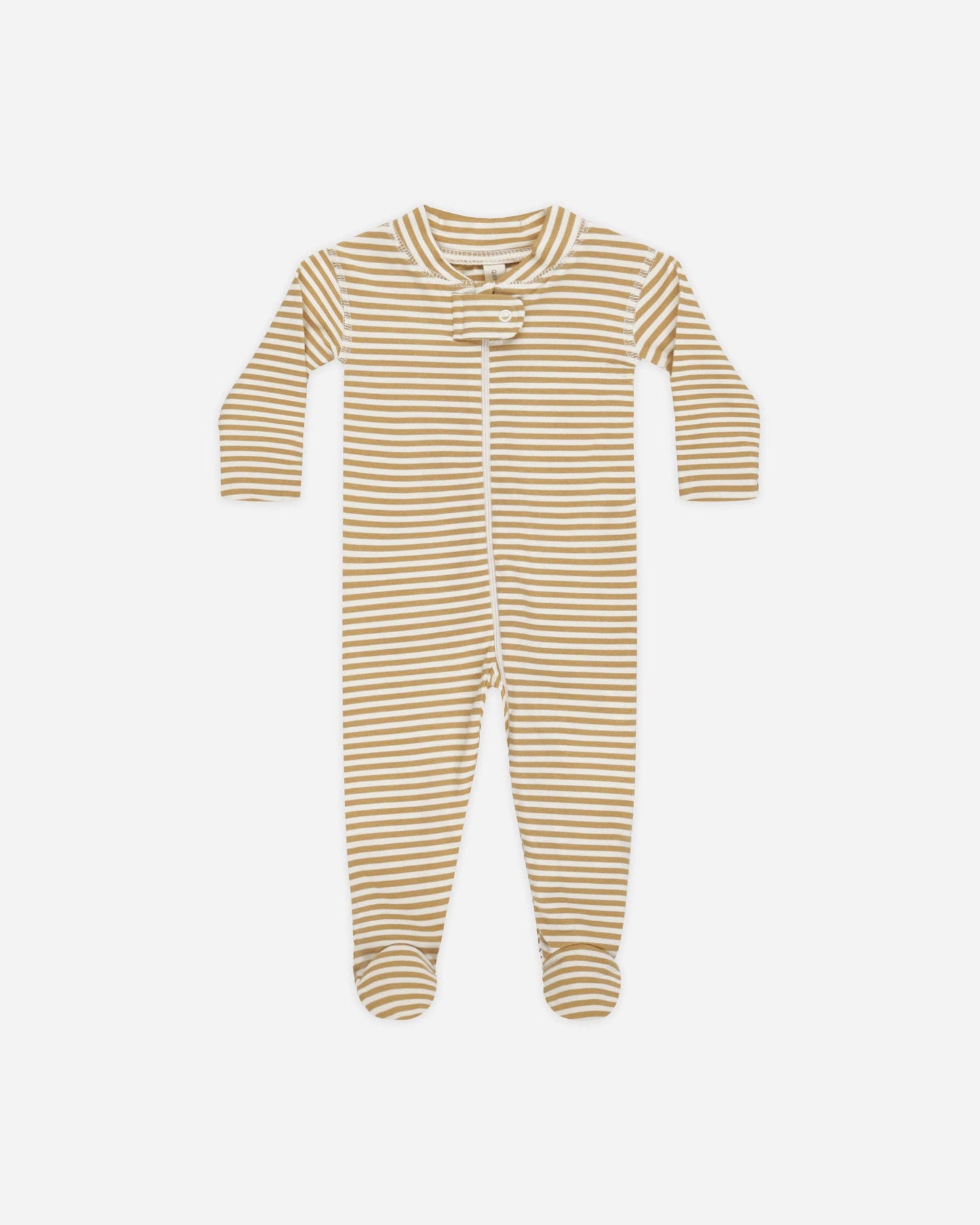 Zip Longsleeve Sleeper Footie || Honey Stripe