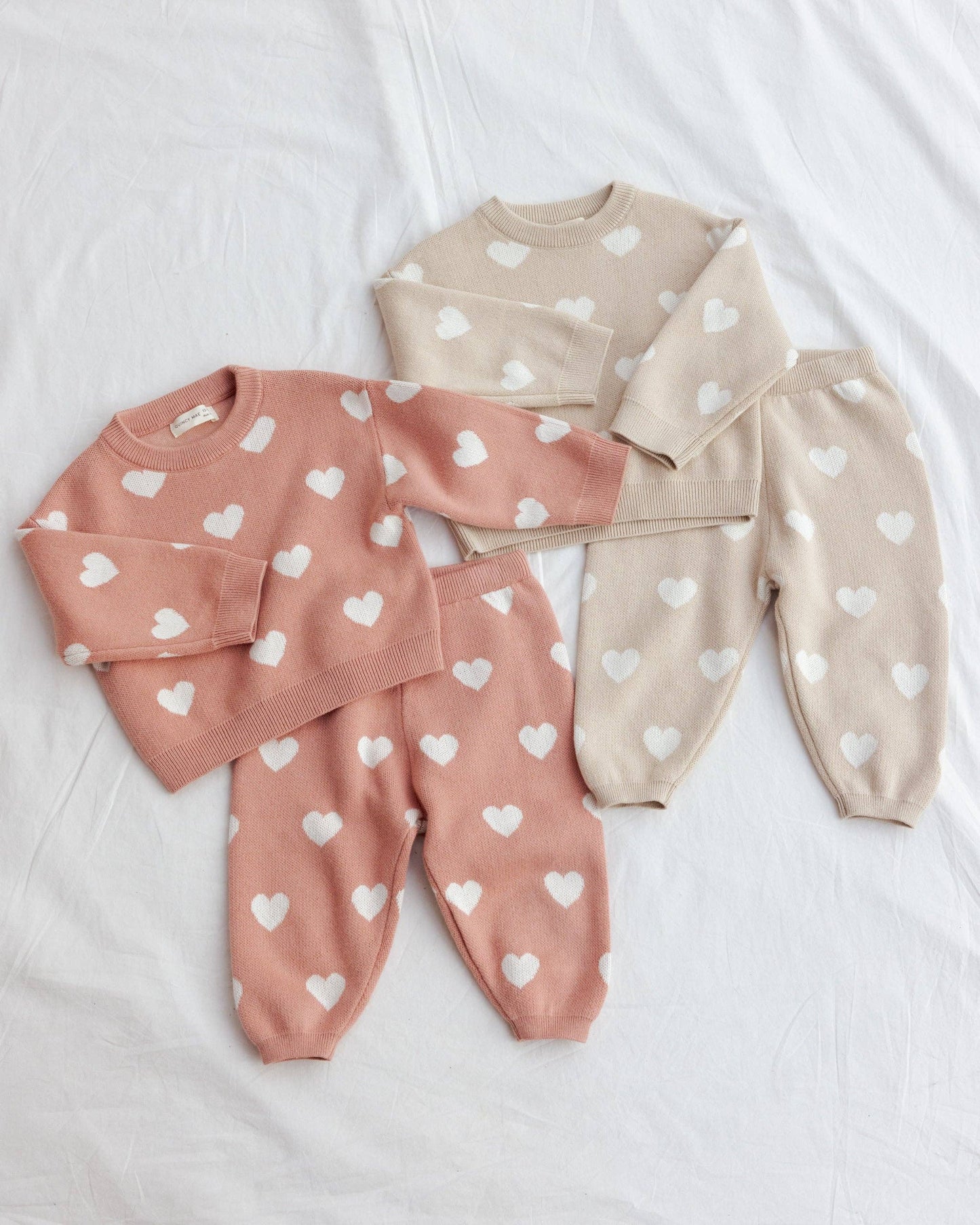 Heart Knit Sweater || Pink