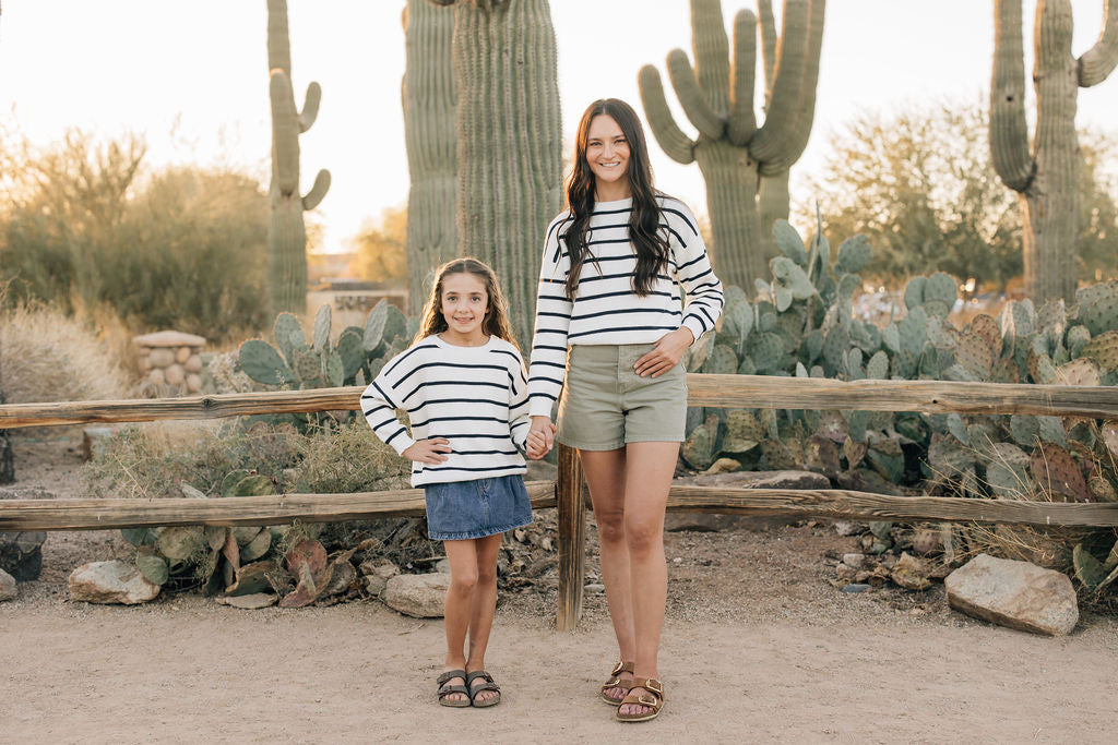 Navy Stripe Knit Sweater