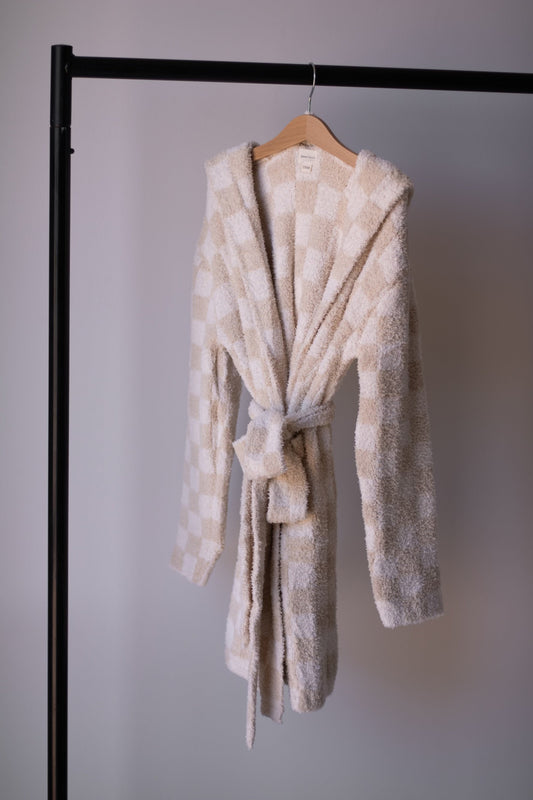 Children's Robe | Cream Checkerboard