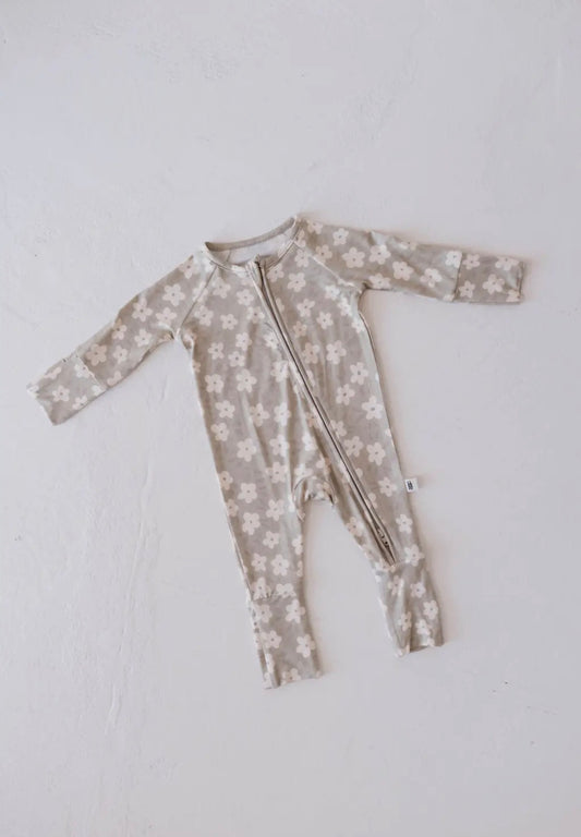 Bamboo Zip Pajamas | French Grey Floral