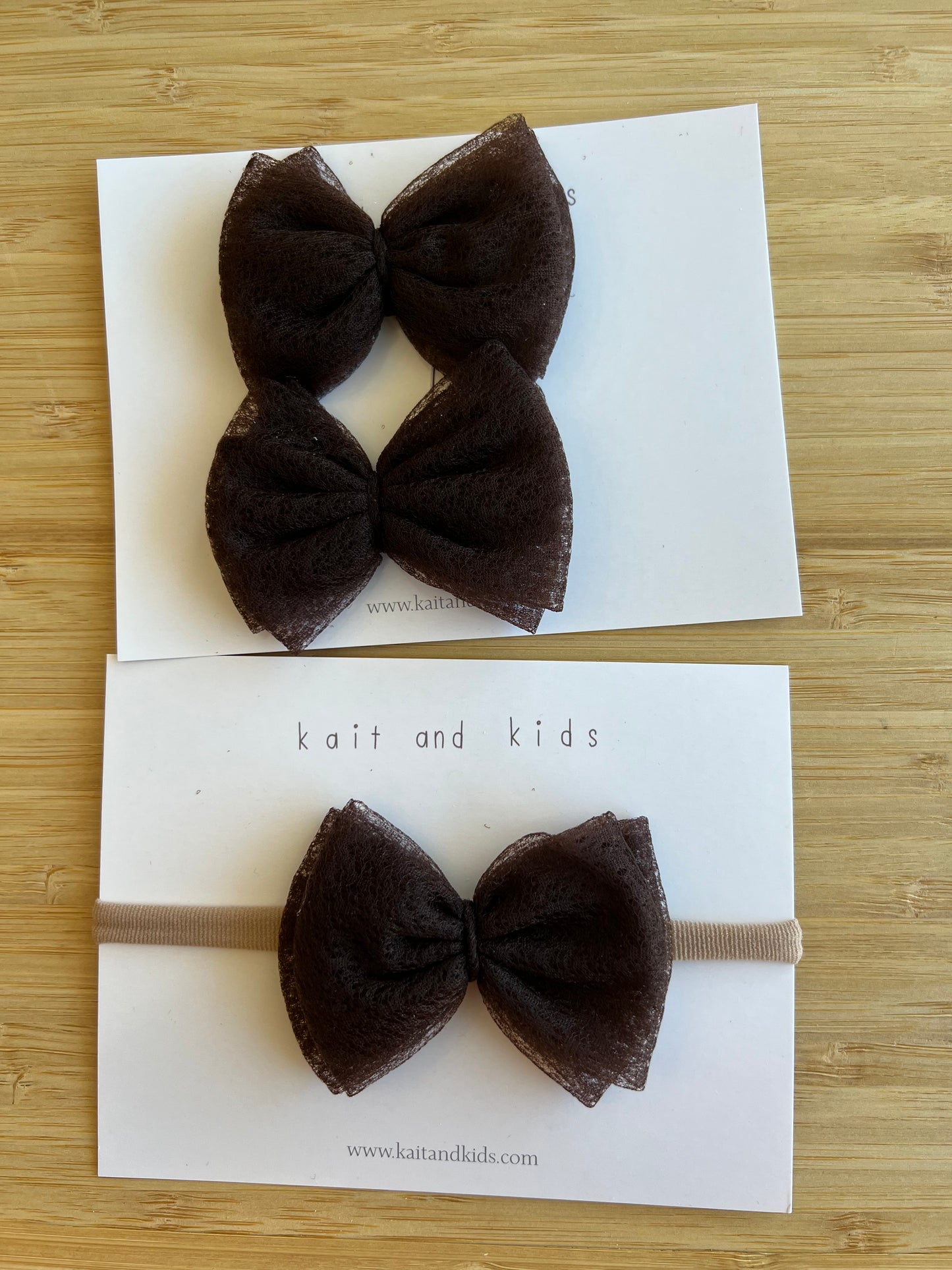 Kait and Kids Bows - Brown Tulle