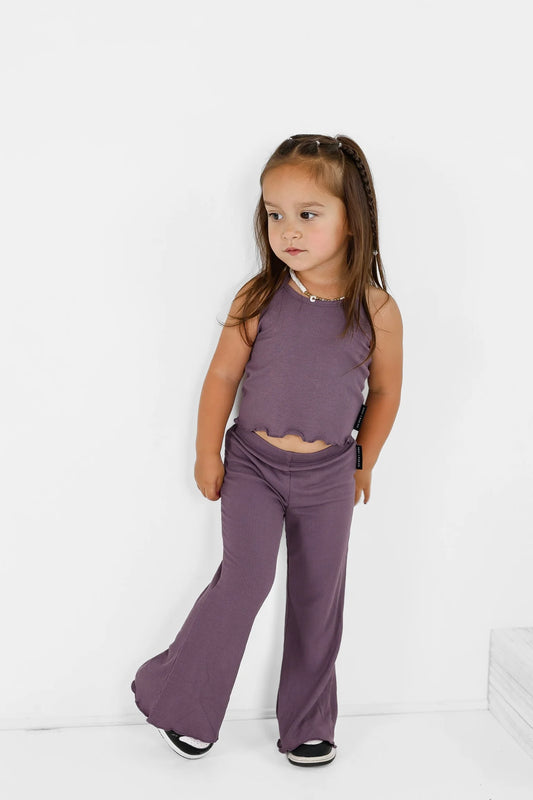 Bamboo Ribbed Set | Plum