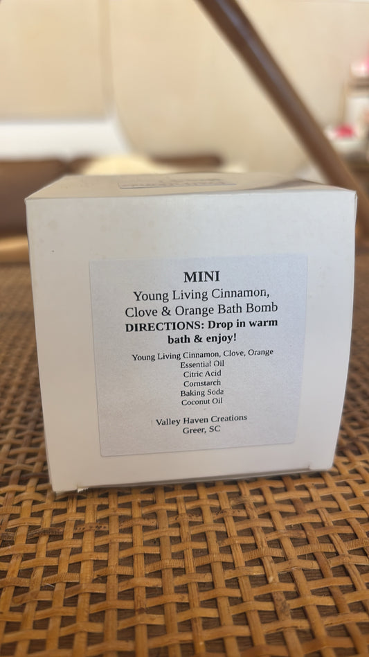 Mini young living cinnamon/clove and orange bath bomb