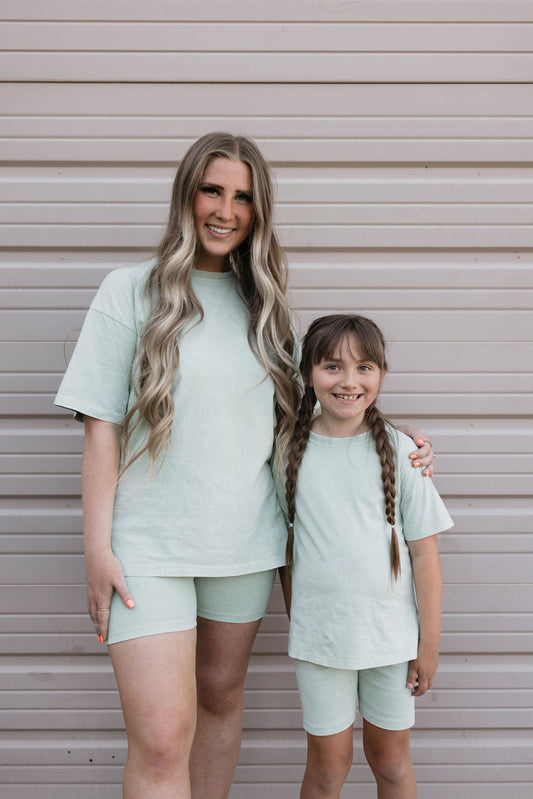 Children's Short Set | Vintage Washed Spearmint