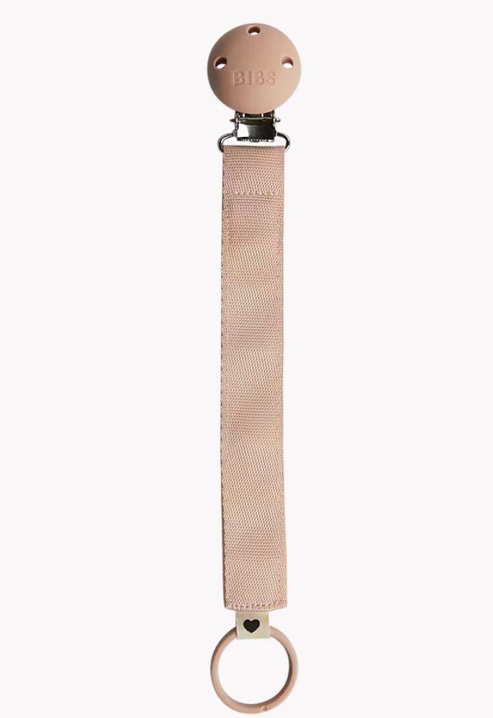 BIBS Pacifier Clip - Ribbon Blush