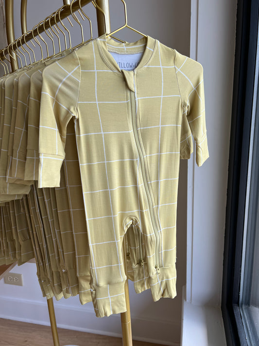 Footie - Yellow Plaid