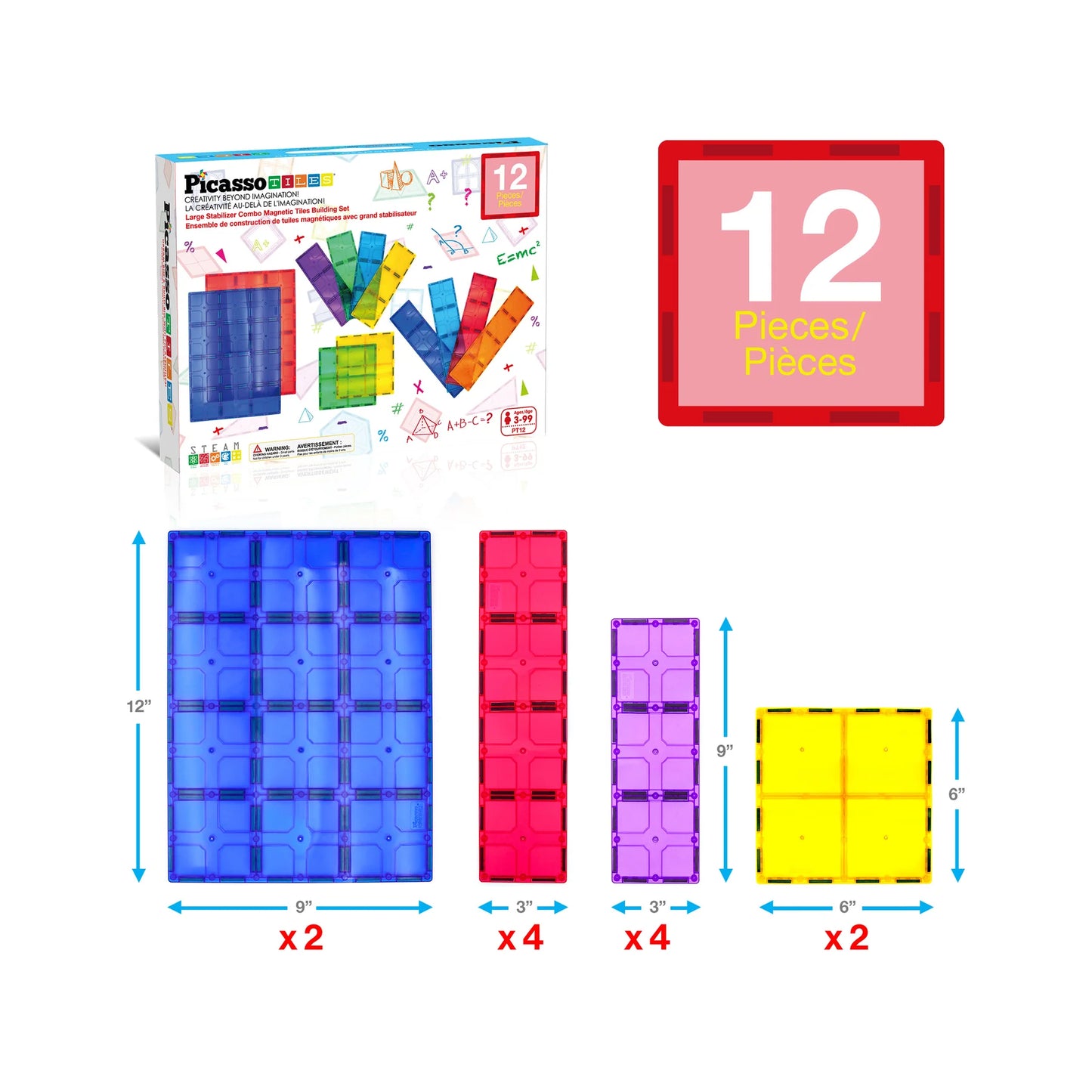 Picasso Tiles - Large Stabilizer Combo  Magnetic Tiles Building Set