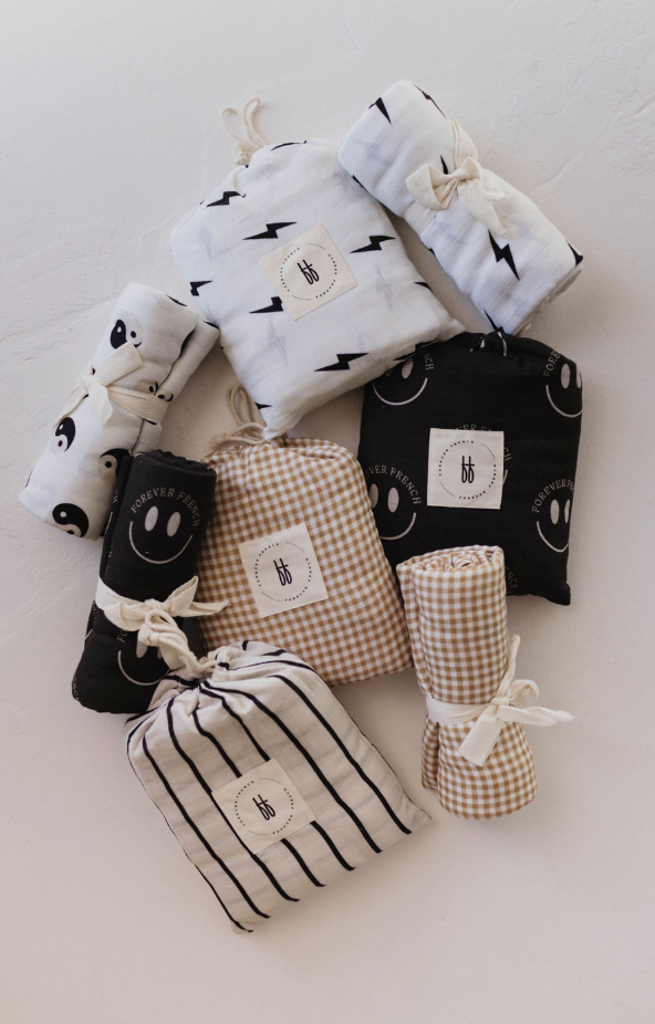 Black Lightning Bolt | Muslin Swaddle