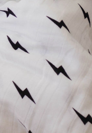 Black Lightning Bolt | Muslin Swaddle