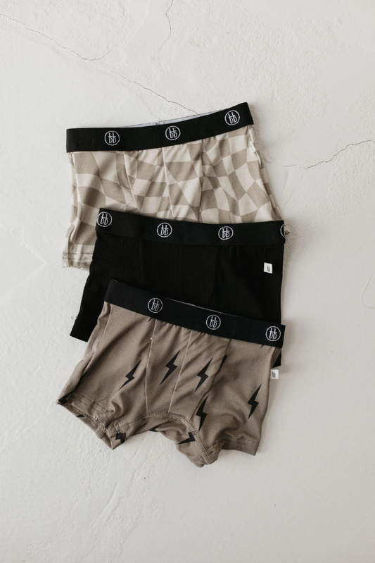 Wavy Checker| Lightning Bolt | Bamboo Boxers (3 Pack)