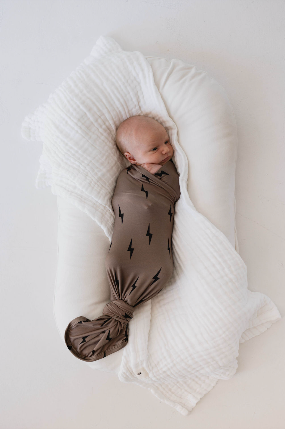 Infant Swaddle | Brown & Black Bolt