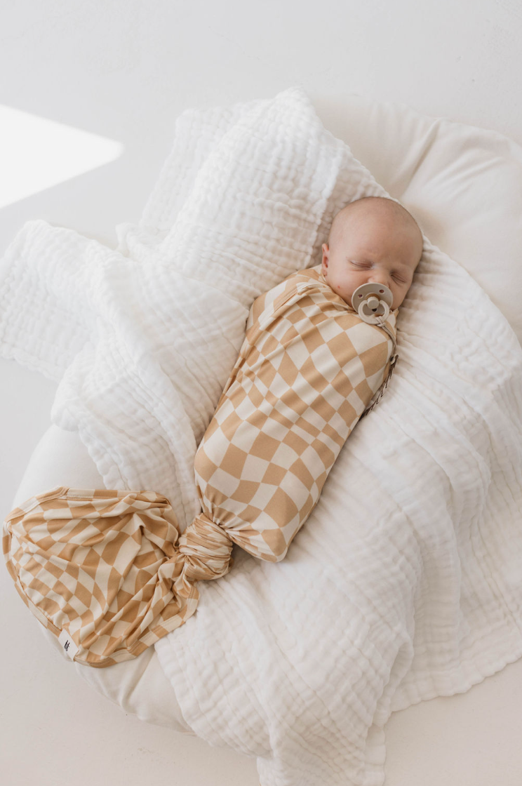 Bamboo Swaddle |Gold Coast Wavy Checker