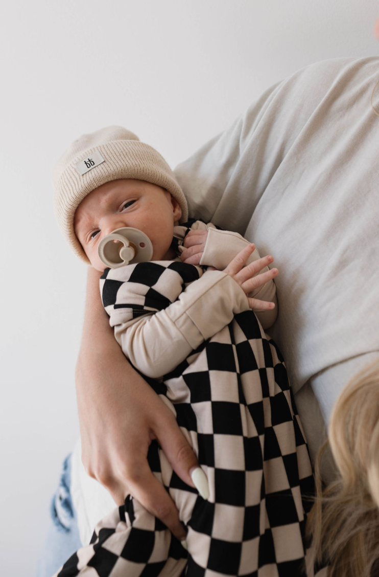 Bamboo Sleep Sack | Black Checkerboard