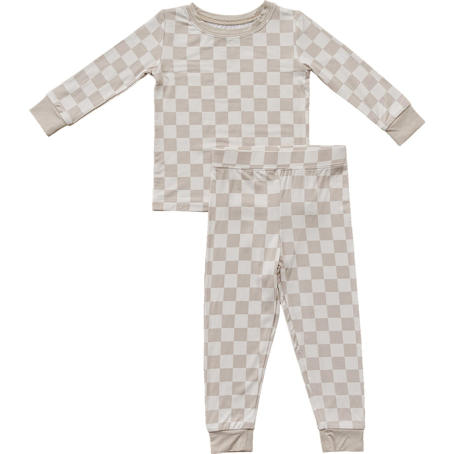 Taupe Checkered Bamboo Cozy Set