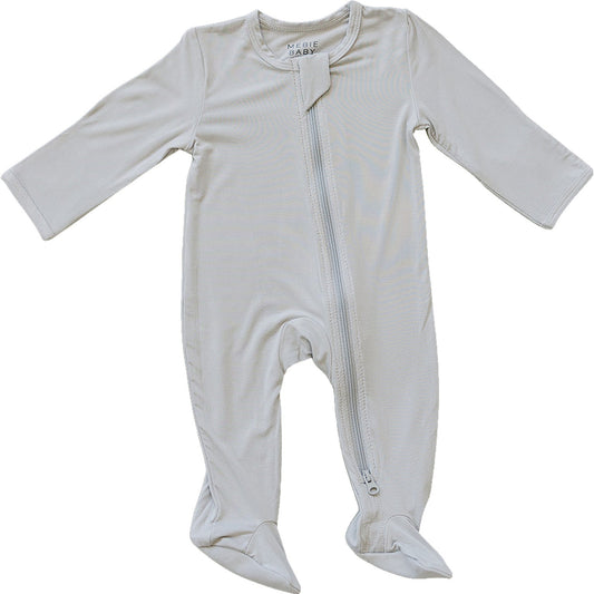 Stone Bamboo Footed Zipper