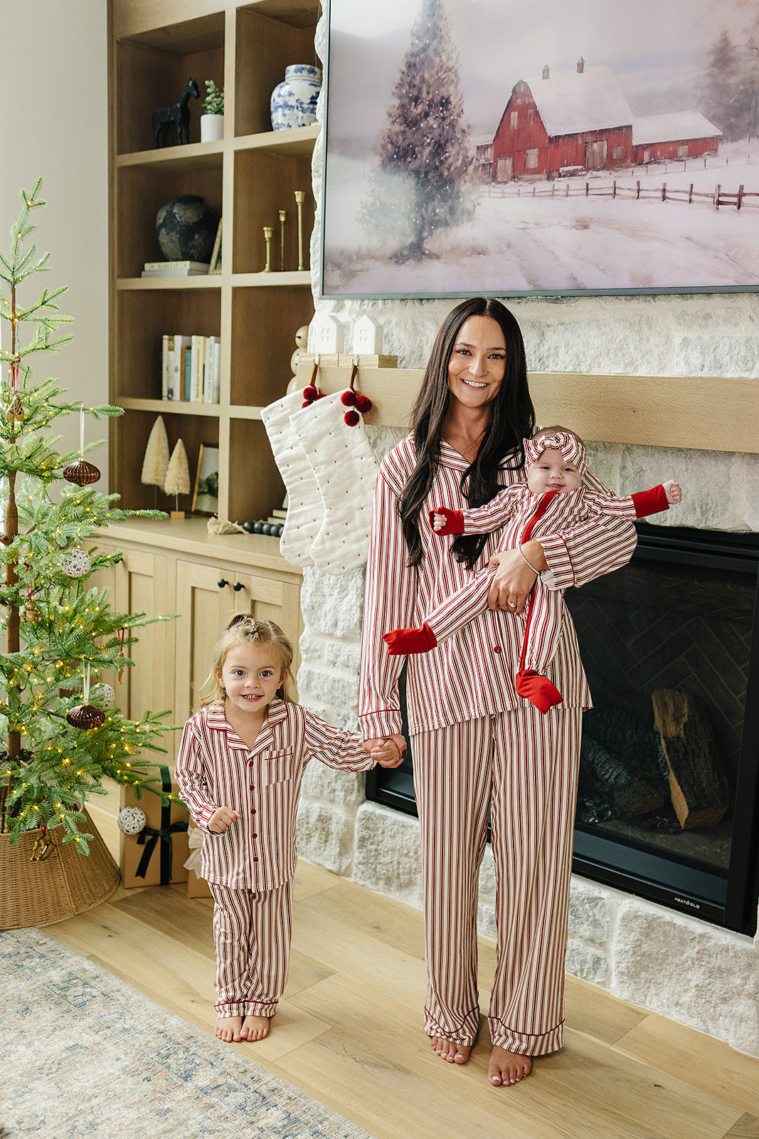 Adult Red Stripes Pajama Set