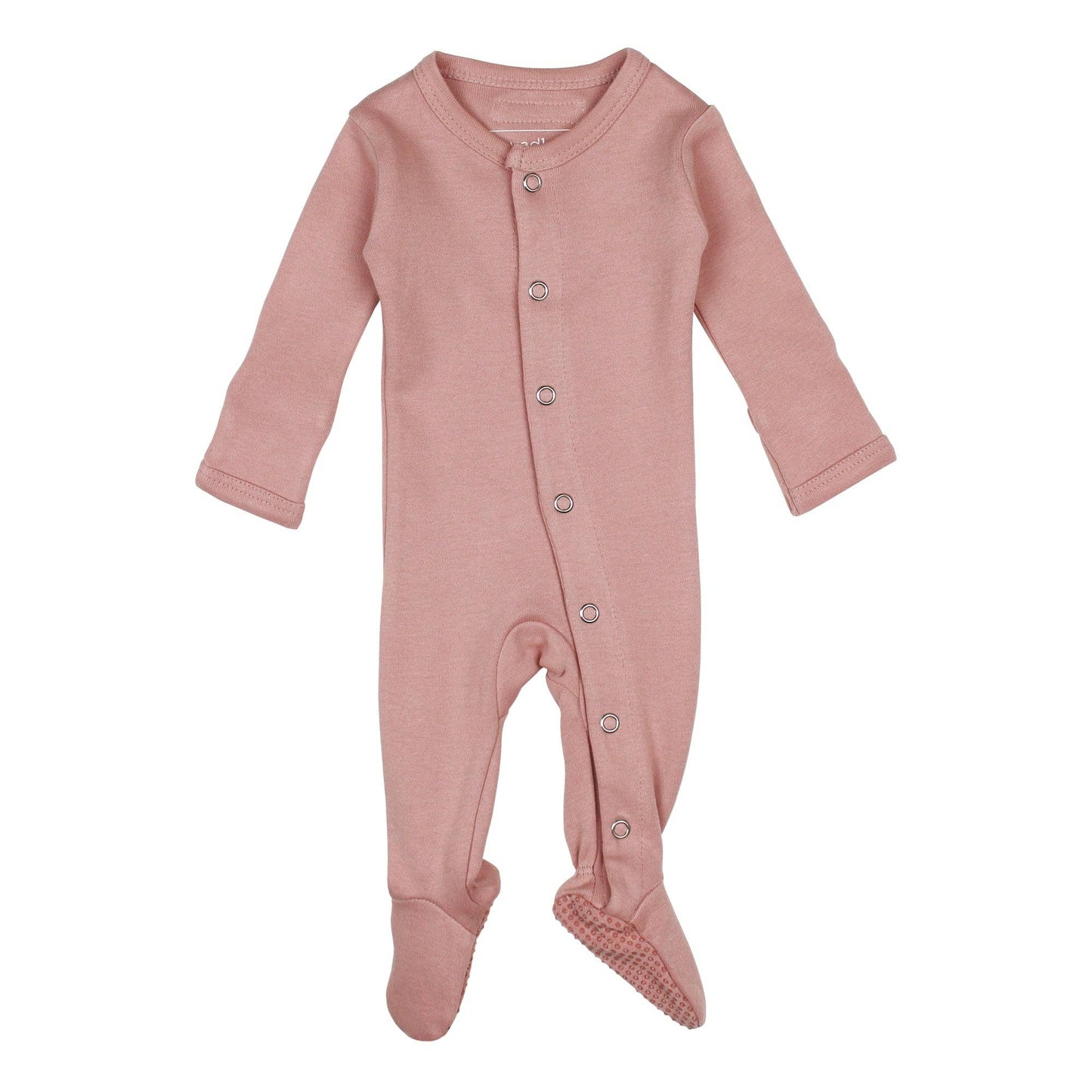 Organic Snap Footie in Mauve